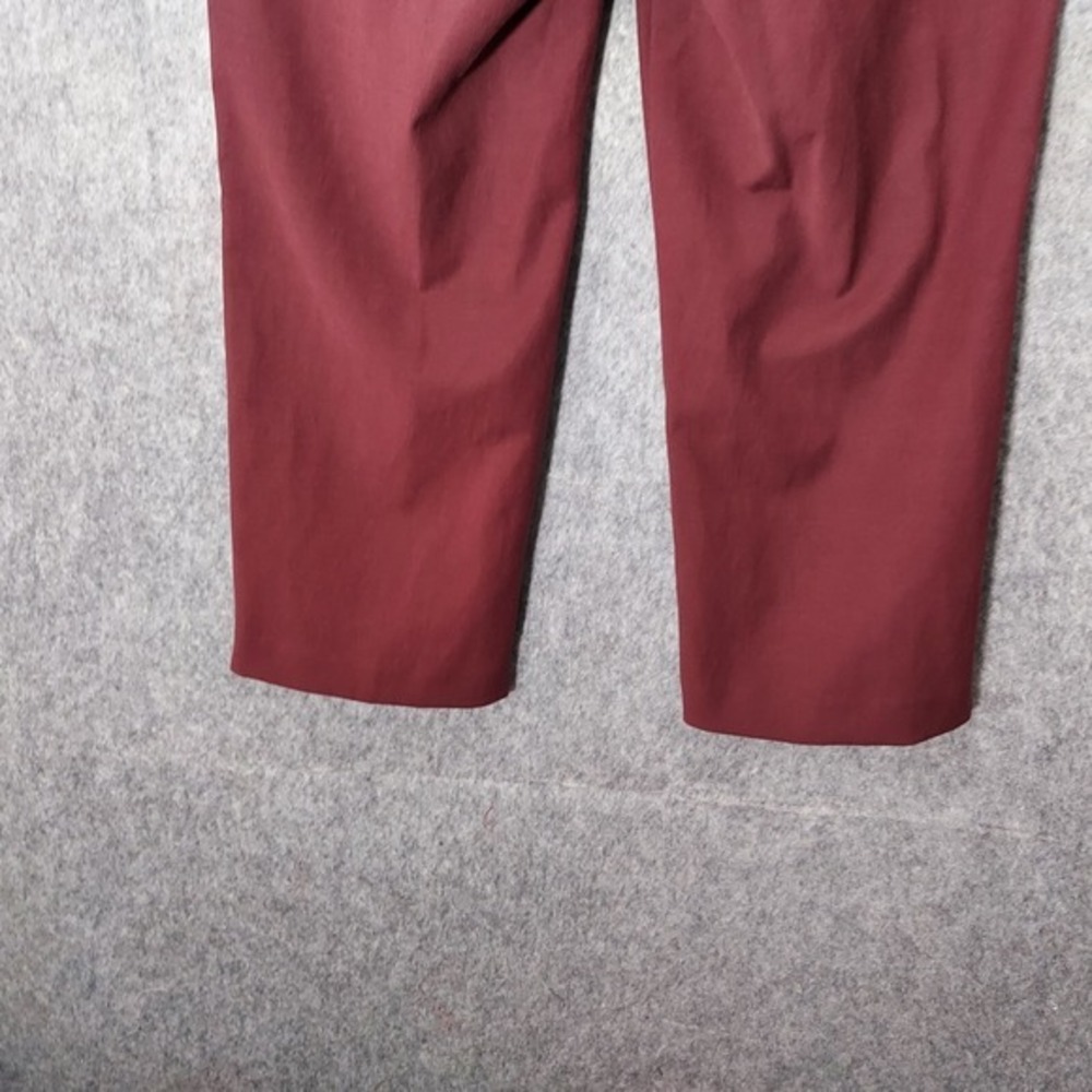 Talbots Pants 6 Burgundy Nautical Sailor Skipper Marine Crop Wide Leg Button - Picture 7 of 9